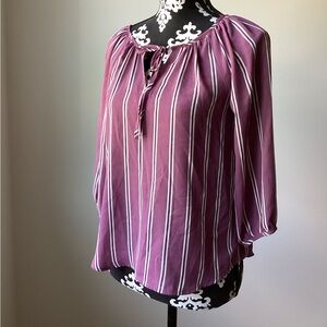 Loft Striped Purple Blouse